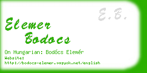 elemer bodocs business card