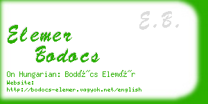 elemer bodocs business card